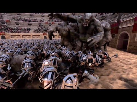 1000 dwarf vs 10 giants cyclops the colosseum gladiators