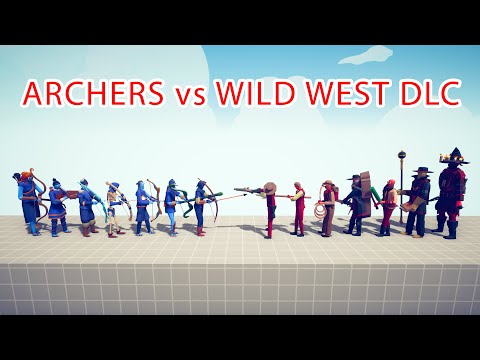 ARCHERS Team vs WILD WEST DLC Team - Totally Accurate Battle Simulator TABS