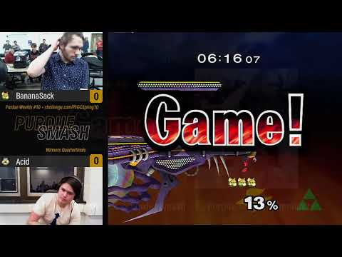 Purdue Spring 2019 Weekly #10 - Winners Quarterfinals - (Fox) BananaSack vs Acid (Sheik)