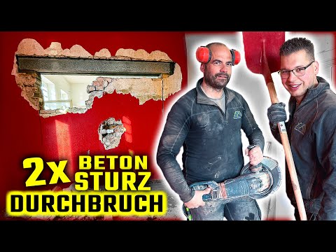 DURCHBRUCH WAND - 2x BETONSTURZ ohne STÜTZEN einbauen! | Home Build Solution