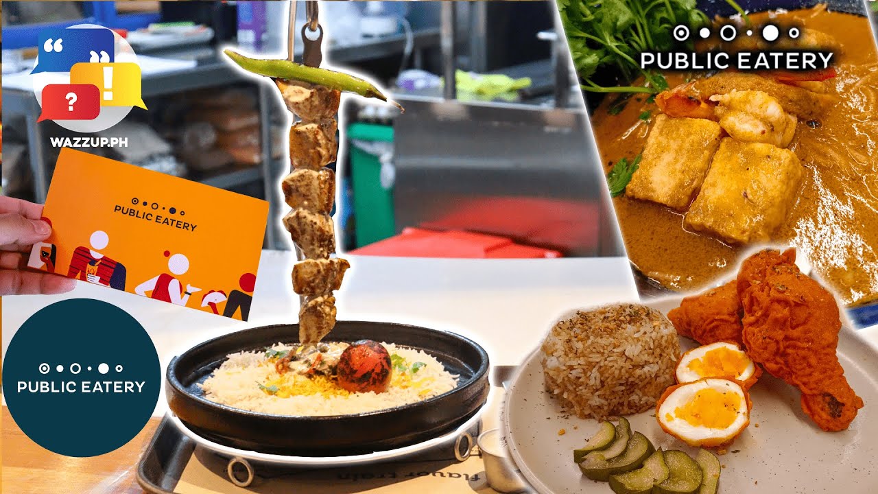 Hanging Kebab?! TRYING OUT SOME STALLS IN PUBLIC EATERY! | Robinsons Magnolia