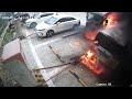 Electric Eco car on fire problem burn damage hybrid tesla problem in battery charger