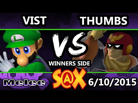 S@X 101 - ThumbsWayUp (Captain Falcon) Vs. Vist (Luigi) SSBM Touranemnt - Smash Melee