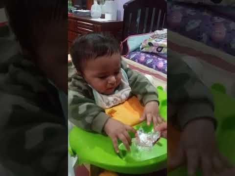 Zaki eating chocolate
