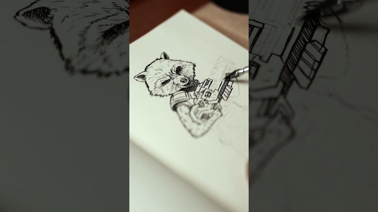 Drawing Rocket Racoon (ASMR)
