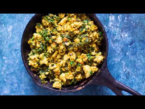 Scrambled Spinach Tofu Recipe | How to make scrambled tofu breakfast