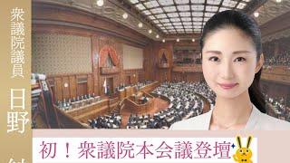 2026.4.9.日野紗里亜衆議院議員の本会議初登壇