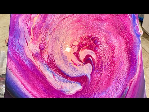 #89 2 Foot Cosmic Spin Swipe! Pour painting: fluid art