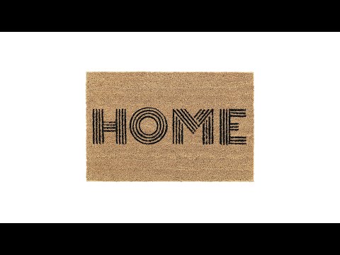 Kokos Fußmatte Home Beige - Schwarz - Naturfaser - Kunststoff - 60 x 2 x 40 cm