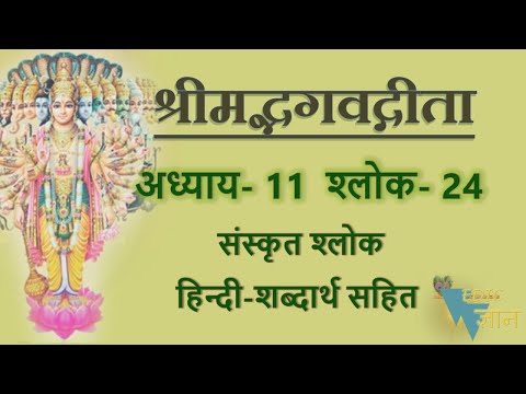 Shloka 11.24 of Bhagavad Gita with Hindi word meanings