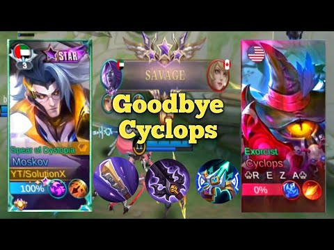 Savage!! Moskov Montage Build & Emblem  #mobilelegends #cyclops #mlbb