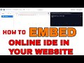 How To Embed Online IDE In Your Web Site | Embed IDE In Site | All In One Code