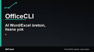 Github #64: OfficeCLI: AI ajanları için Office paketi, lisans gerekmez
