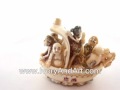 Mammoth Ivory Netsuke 7 Lucky Gods On A Dragon Boat
