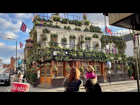 London Kensington, Church Street and Side Street | Virtual Walking tour | 4K HDR