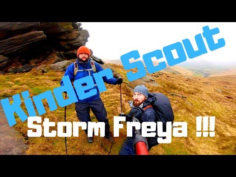 Hiking in STORM FREYA!! - The Great Ridge, and Kinder Scout walk.