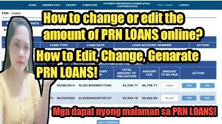 How to edit, change or generate SSS PRN LOANS ONLINE?