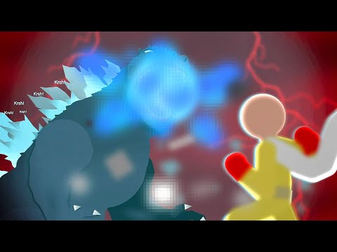 GODZILLA VS SAITAMA (One Punch Man vs Godzilla in Hell) Part 1 / Stick Nodes Animation