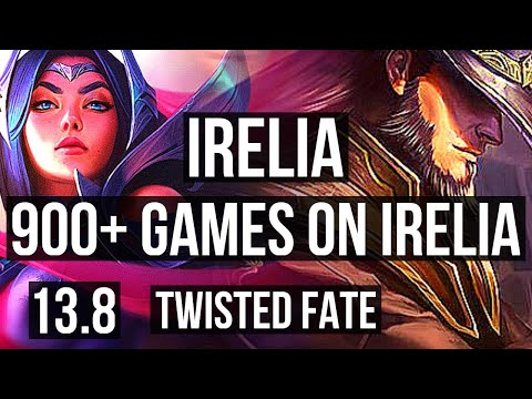 IRELIA vs TWISTED FATE (MID) | 6 solo kills, 900+ games, 13/3/3, Dominating | KR Master | 13.8