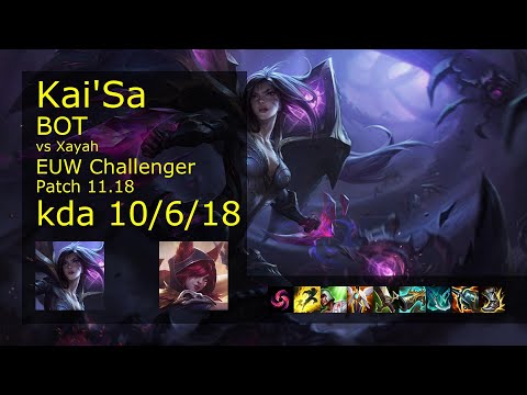 Kai'Sa ADC & Janna vs Xayah & Sett - EUW Challenger 10/6/18 Patch 11.18 Gameplay