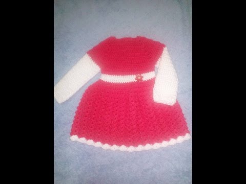 Crosetam rochita ecru pentru 0-3 luni