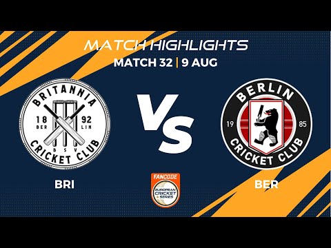 Match 32 - BRI vs BER | Highlights | FanCode ECS Dresden, 2022 Day 8 | ECS22.490