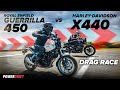 Royal Enfield Guerrilla 450 Vs Harley Davidson X440 Drag Race PowerDrift