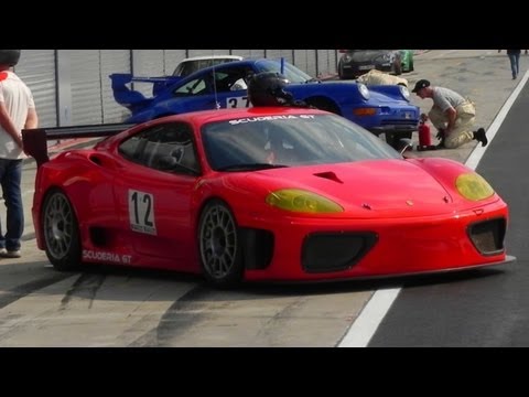 2 X Ferrari 360 GTC / GT2 SOUND - Loud Backfire, Acceleration and Downshifts