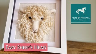 Fantastic FULL NEEDLE FELTING TUTORIAL | How To Recreate This Gorgeous Sheep's Head In A Frame!