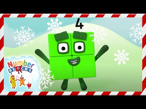 Christmas Advent Calendar – Four | Numberblocks Christmas 2022 Countdown - Kingdom Kids Zone, Little Learners - Numberblocks