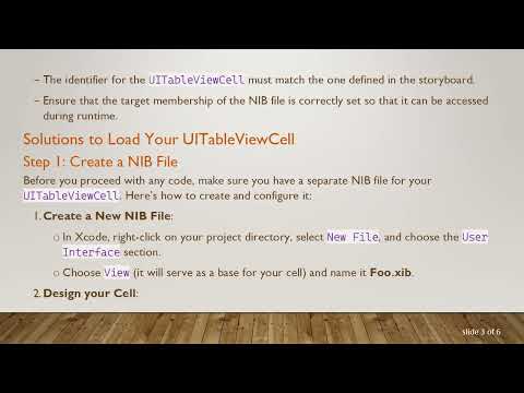 How to Resolve Loading Issues with UITableViewCell NIB Files in iOS
