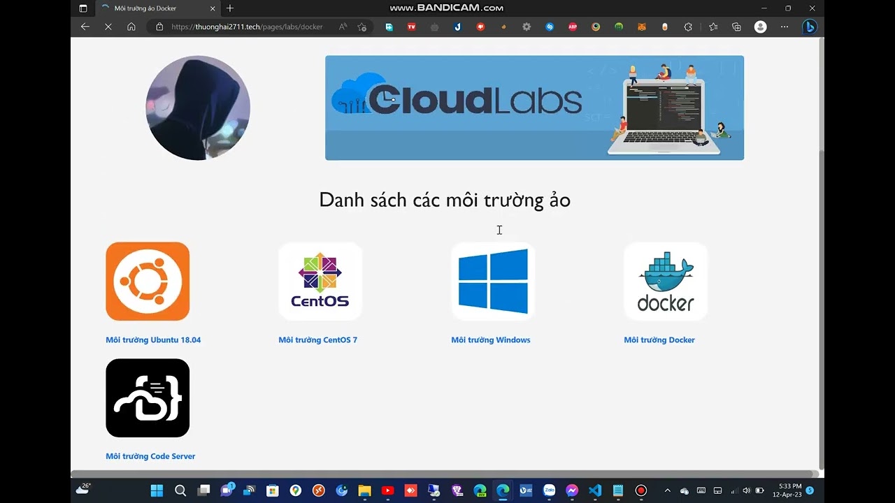 Demonstration Cloud VM Hands-On-Labs Environment in browser.