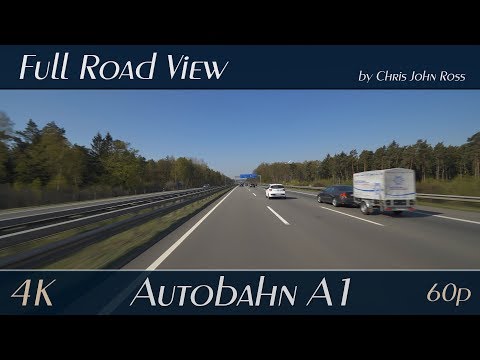 Autobahn (A1), Germany: RS Hollenstedt - Heidenau - Raststätte Ostetal-Nord - 4K (UHD/2160p/60p)