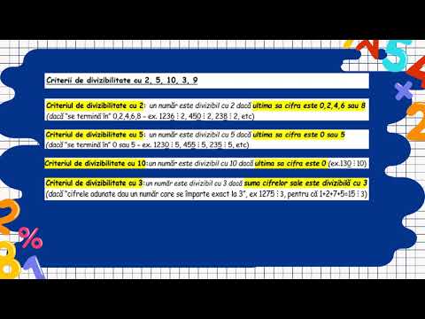 Divizibilitate - recapitulare - clasa a V-a