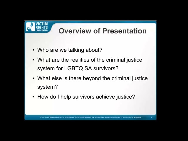 Justice Is More than Jail: Addressing the Civil Legal Needs of LGBTQ Survivors of Sexual Violence