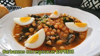 Garbanzos con espinacas EXPRESS sabrosísimos