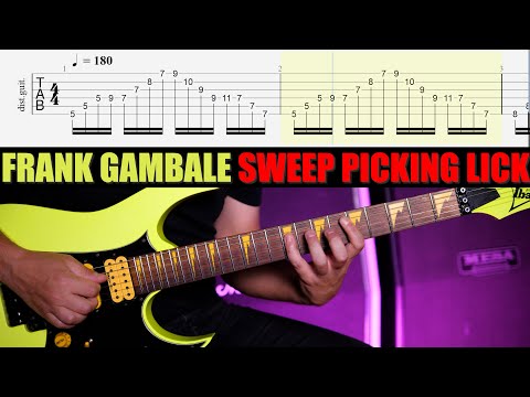 Frank Gambale Difficult Sweep Picking Lick Lesson with Tabs