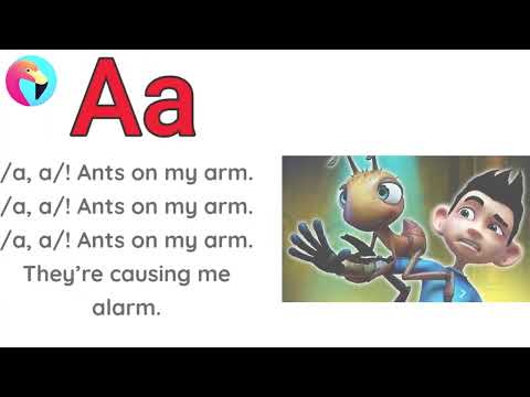 /a,a/! Ants on my arm Kids Phonics Rhymes || Jolly Phonics Song Aa - Ants on my arm || Phonics song
