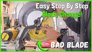 How to Change a Mitre Saw Blade | Dewalt Chop Saw Blade Change | DWS779