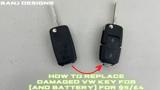 How to replace damaged VW Key fob for $5/£4 (and replace battery) | Part 3 | T5 Camper Conversion