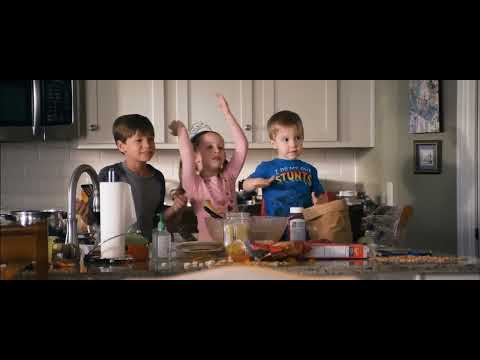 End-card trailer frame with neon cursive title — a visual echo of the upbeat playlist