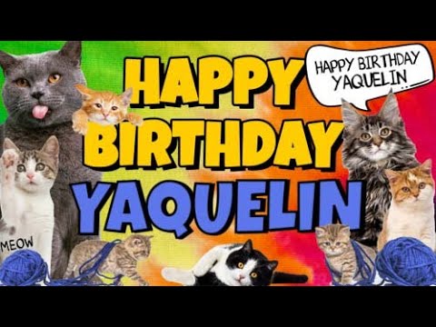 Happy Birthday Yaquelin! Crazy Cats Say Happy Birthday Yaquelin (Very Funny)