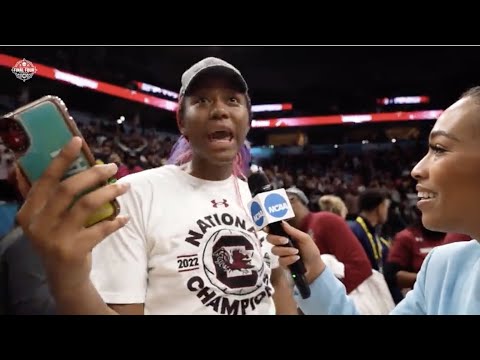 Hear from South Carolina stars, Dawn Staley right after 2022 title win