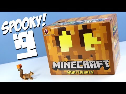 SquirrelStampede - Minecraft Mini-Figures Spooky Series 9 Mystery Boxes Collection Review & Codes