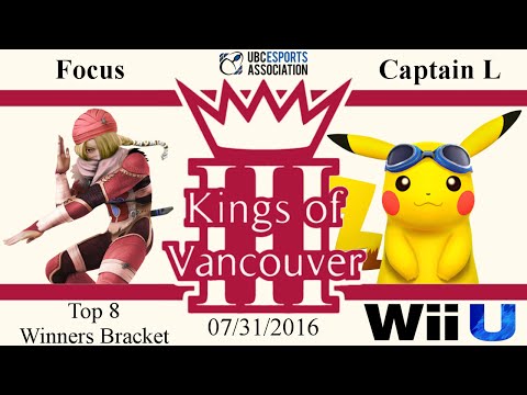KOV3 SSB4: Focus (Sheik) vs Captain L (Pikachu) - Top 8 Winners