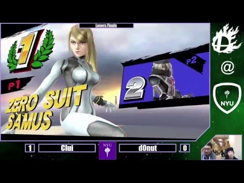 Clui (Zero Suit Samus) vs d0nut (Sheik) - Losers Finals - Smash 4 NYU Tournament #3