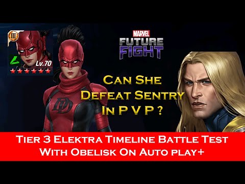 Tier 3 Elektra New Uniform Timeline Battle Test On Auto - Marvel Future Fight