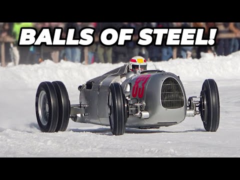 Thumbnail for Driving a V16 Racecar from 1936 on a FROZEN LAKE. by Supercar, Porsche, Car