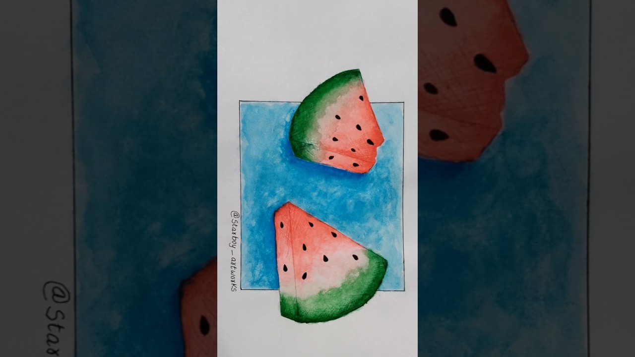 summertime and watermelons 🍉 #summervibes #watermelon #paintingforbeginners #artoftheday #chillvibes