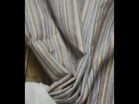 Stripe Multicolor Cotton Khadi 110 GSM Handwoven Fabric 09 — video